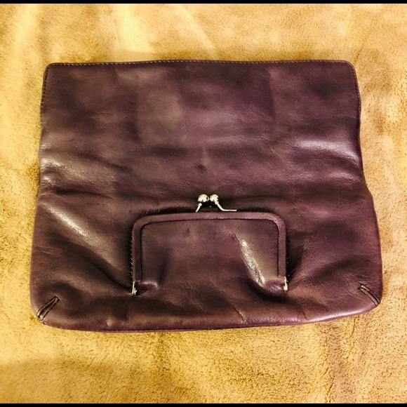 Genuine Leather Clutch Purse - Plum - Picture 2 of 5